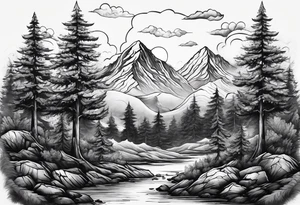 Trees
Mountains tattoo idea