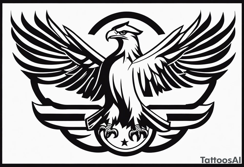 Very small tattoo similar to the eagle and sun on kazhak flag tattoo idea