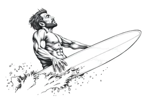 silver surfer on his board looking over in deep thought as he is in the sky tattoo idea