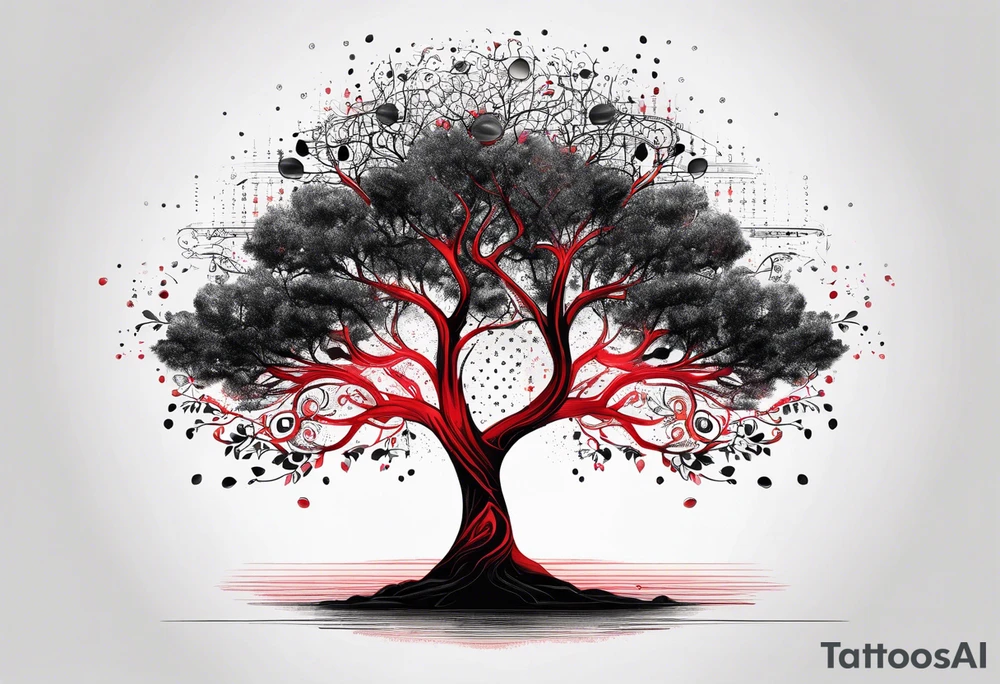 Red-black tree with binary code tattoo idea