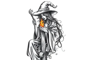 Witch burning at the stake tattoo idea
