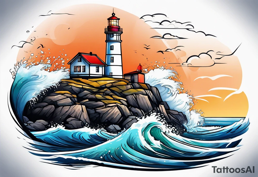 lighthouse tattoo idea