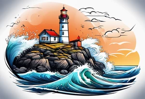 lighthouse tattoo idea