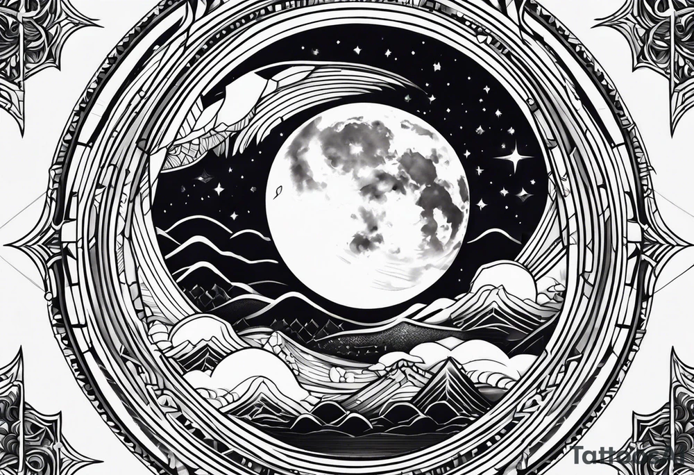 sacred moon tattoo idea