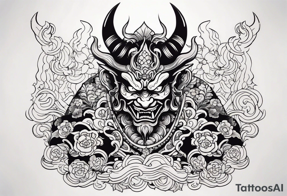 japanese demon tattoo idea