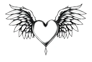 Heart and angel wings tattoo idea