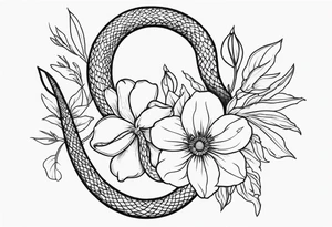 Snakes and wild flower tattoo idea
