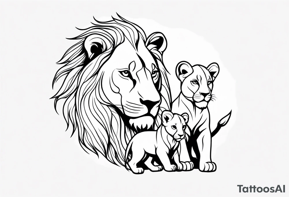 LION WITH CUB tattoo idea