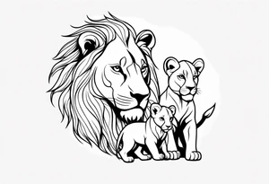 LION WITH CUB tattoo idea