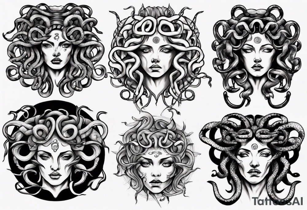 Powerful lusty Medusa tattoo idea