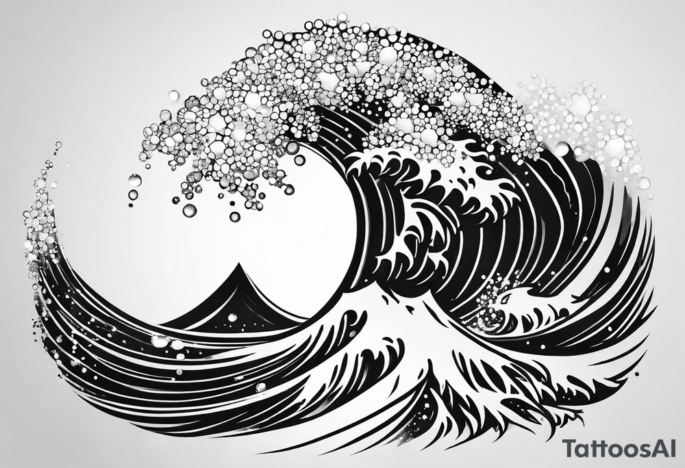 small snow crystal wave tattoo idea