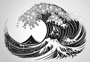 small snow crystal wave tattoo idea
