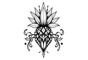 powerful majestic crown pineapple vagina, and anus tattoo idea