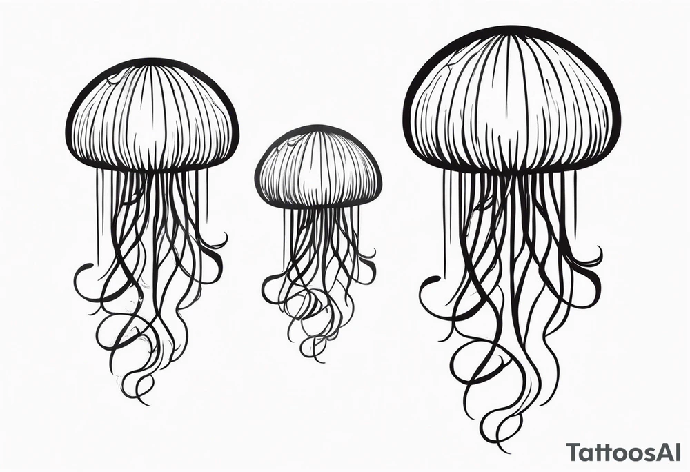 jellyfish with long tentacles tattoo idea
