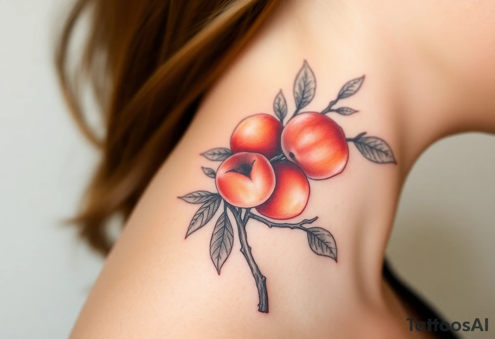 Peaches on tree tattoo idea