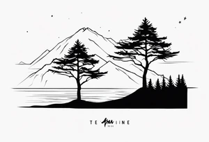 Two Pine tree silhouette tattoo idea
