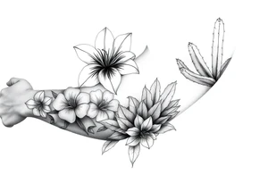 Birth flower for June , July, December and a cactus tattoo idea