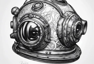 mark v diving helmet mixed with a space helmet tattoo idea