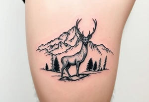 Polish mountain range called Tatry with deer tattoo idea