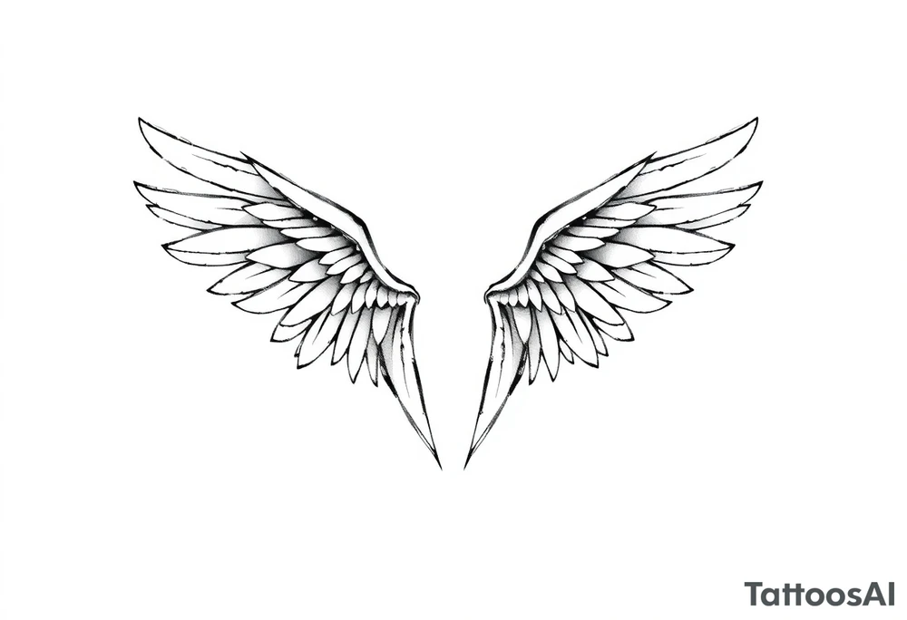 Angel wings memorial tattoo idea