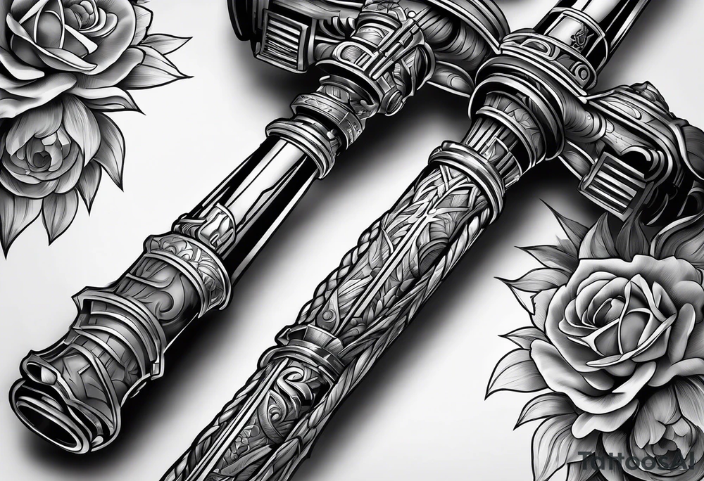 Two lightsaber hilts crossed tattoo idea
