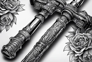 Two lightsaber hilts crossed tattoo idea
