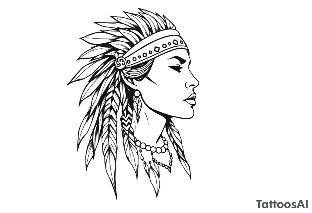 Native American female tattoo idea