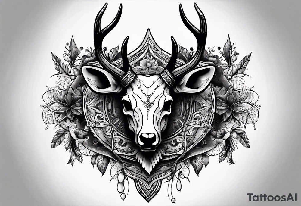 Stag skull tattoo idea