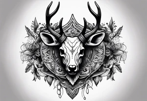 Stag skull tattoo idea