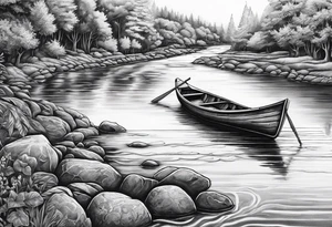 Peace sign with river 
Peace like a river. It is well tattoo idea
