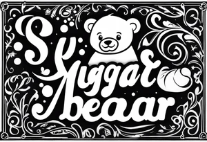 Sugar Bear in Italic script tattoo idea