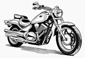 motorcycle suzuki intruder 125cc front view tattoo idea