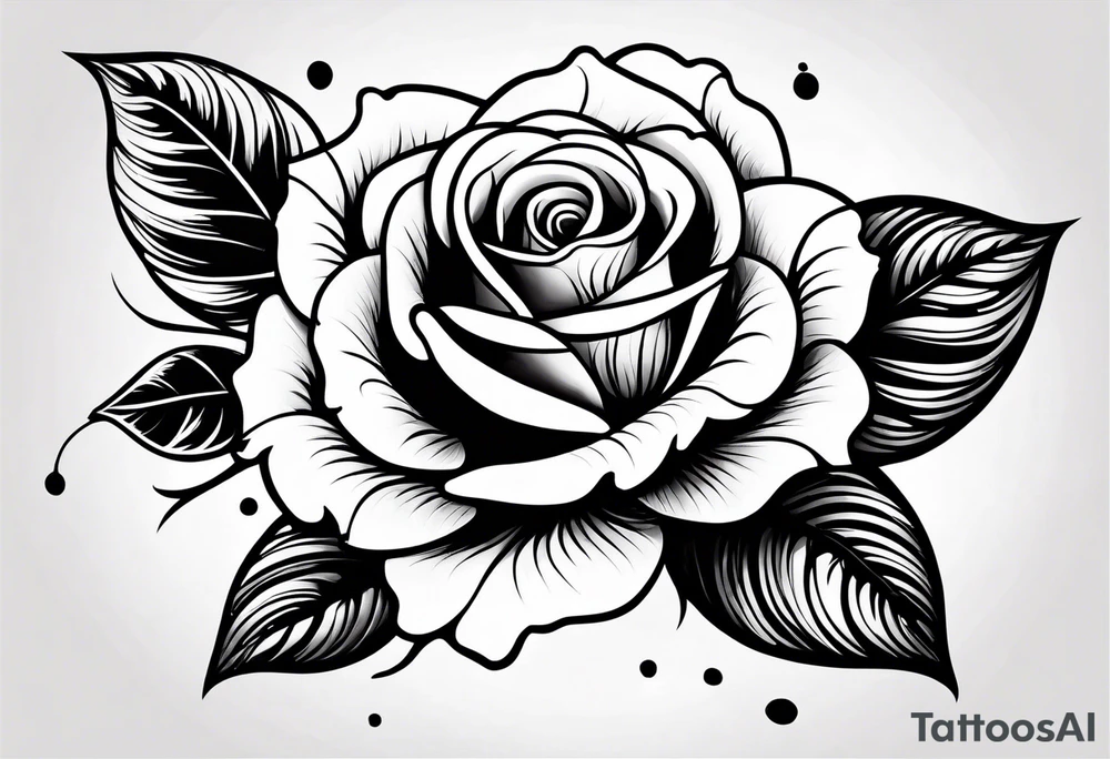 small rose with steam tattoo idea