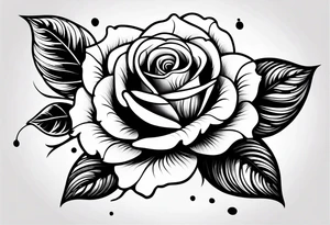 small rose with steam tattoo idea