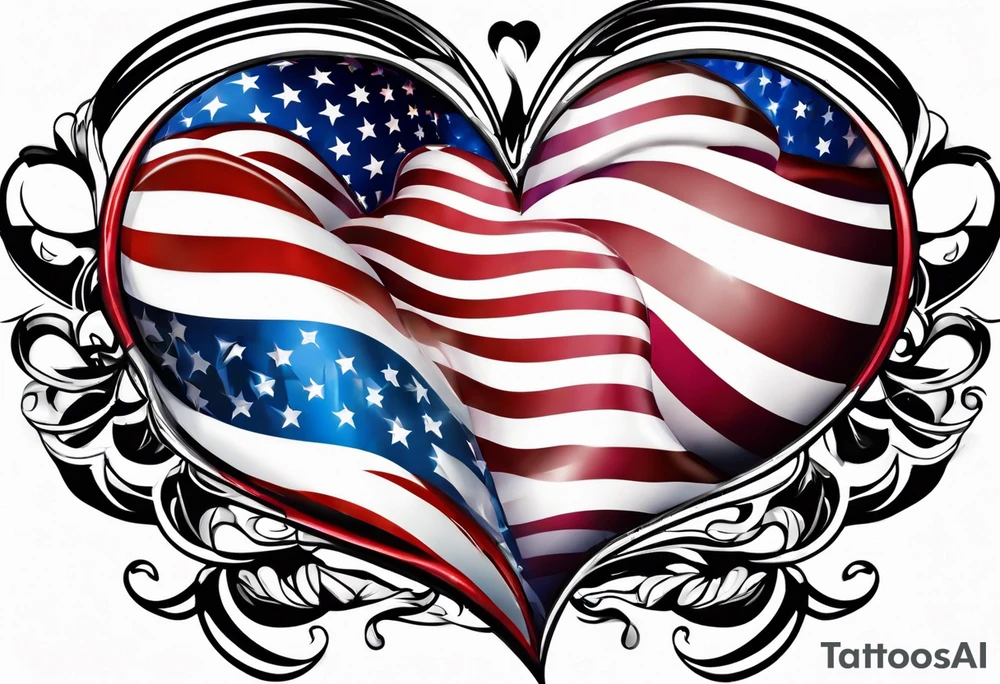American flag heart tattoo idea