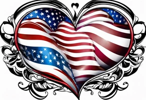 American flag heart tattoo idea