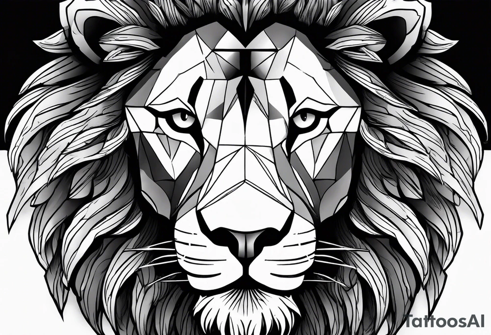 powerful majestic lion, close-up tattoo idea
