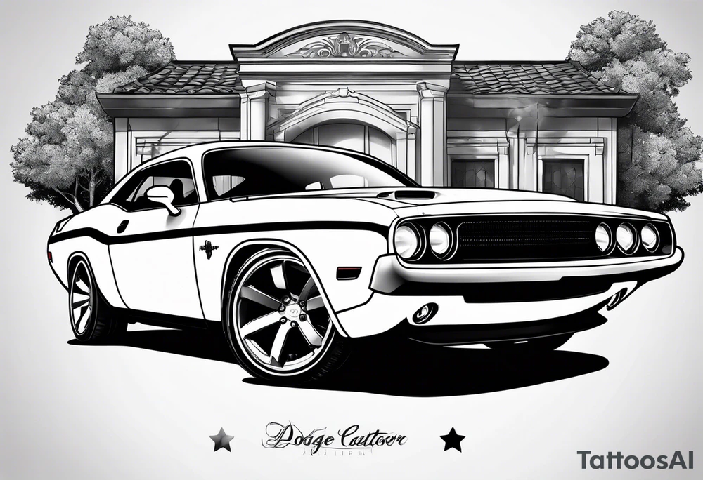 dodge challenger tattoo idea
