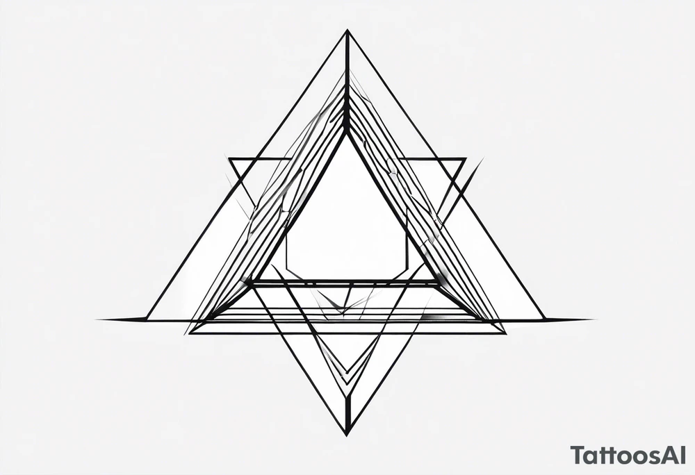 Fractal triangles centered, left and right of the tattoo need to be mirror tattoo idea