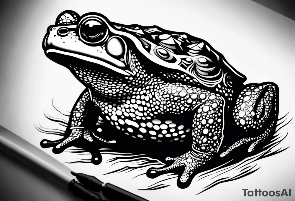 A toad in a thunderstorm tattoo idea