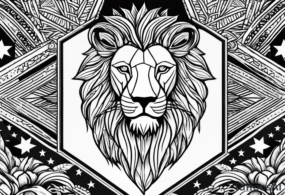 majestic lion, dominican republic flag, proud dominican republic beach, 111, timeless tattoo idea