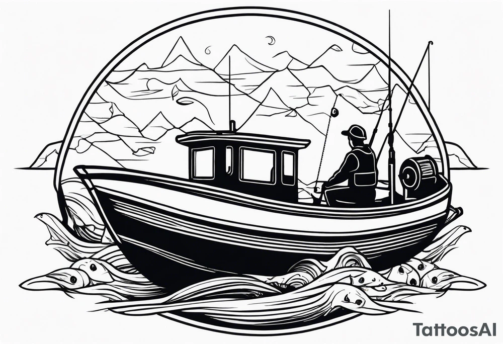 fishing trip tattoo idea