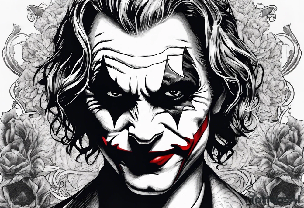 Facees with masks joker dark tattoo idea