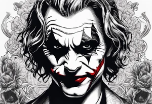 Facees with masks joker dark tattoo idea