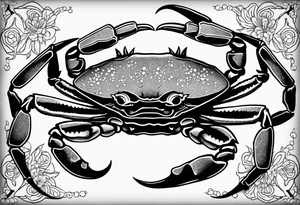 Crab con numero 69 nelle chele tattoo idea