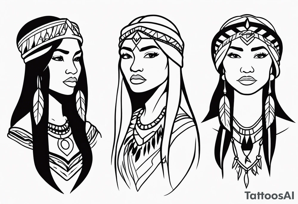Pocahontas Modern tattoo idea