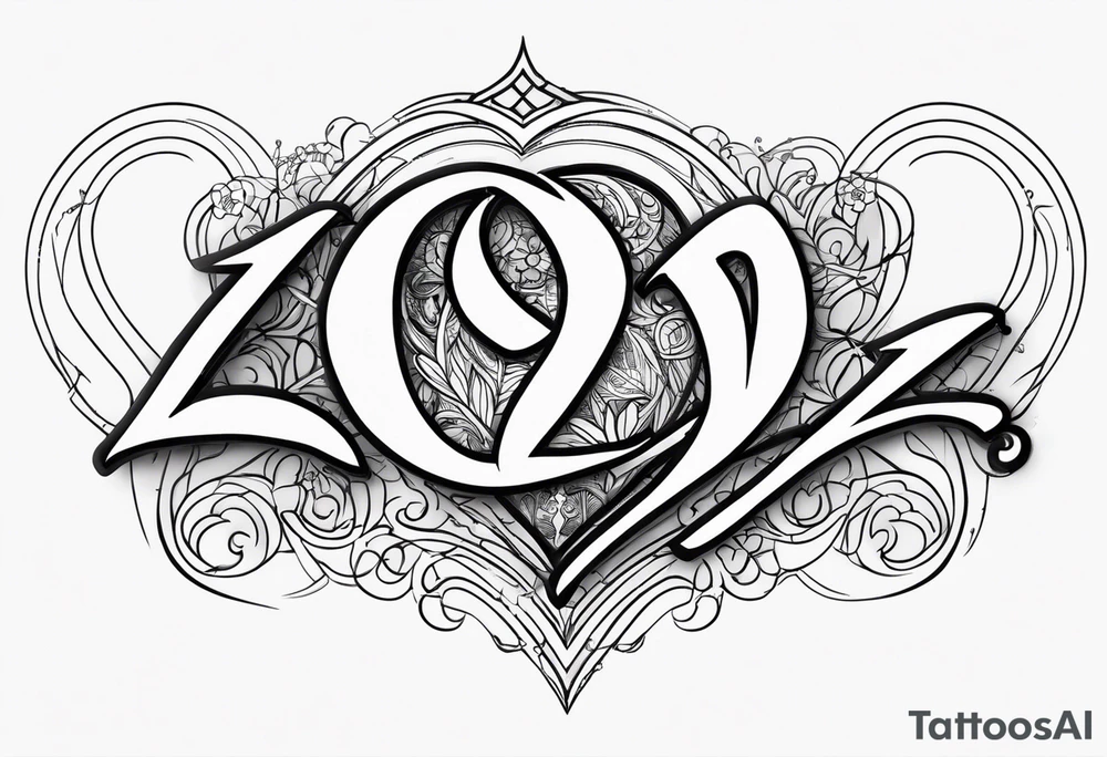Zoe's name written with a heart next to the couple tattoo idea tattoo idea