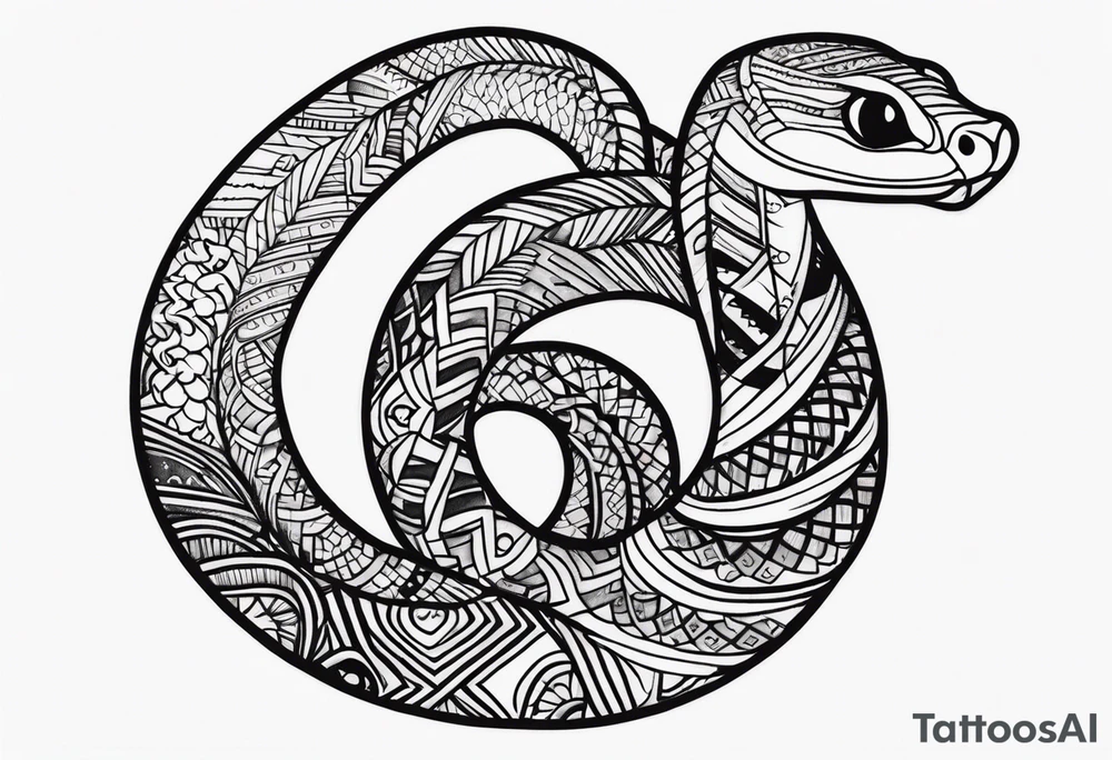 cute snake tattoo idea