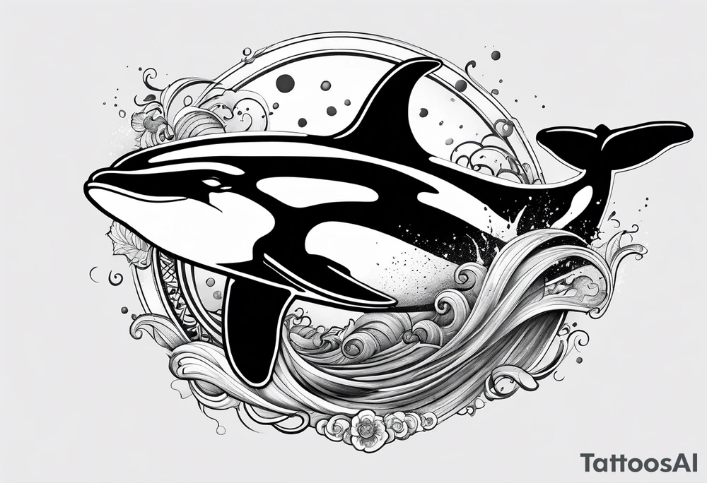 A killer whale with scars and just got in a fight tattoo idea