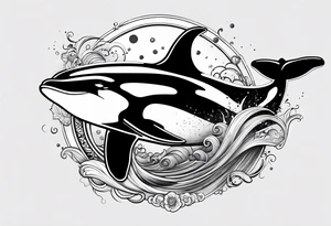 A killer whale with scars and just got in a fight tattoo idea